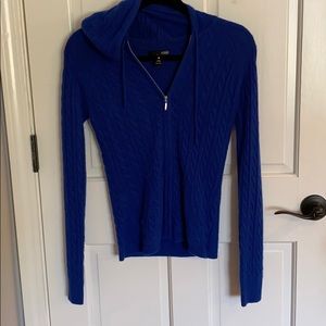 Blue Cashmere Zip Up